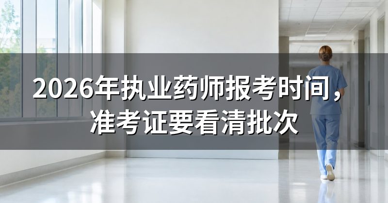 2026年执业药师报考时间,准考证要看清批次