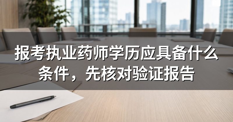 报考执业药师学历应具备什么条件，先核对验证报告