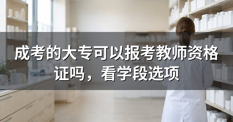成考的大专可以报考教师资格证吗,看学段选项
