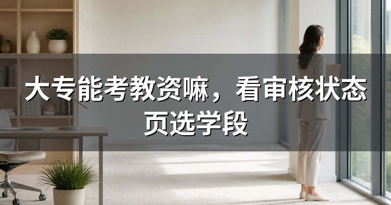 大专能考教资嘛，看审核状态页选学段