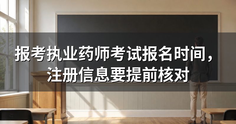 报考执业药师考试报名时间，注册信息要提前核对