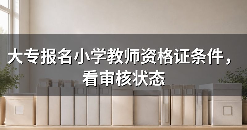 大专报名小学教师资格证条件,看审核状态