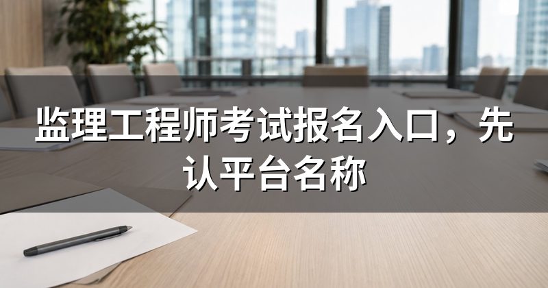 监理工程师考试报名入口,先认平台名称