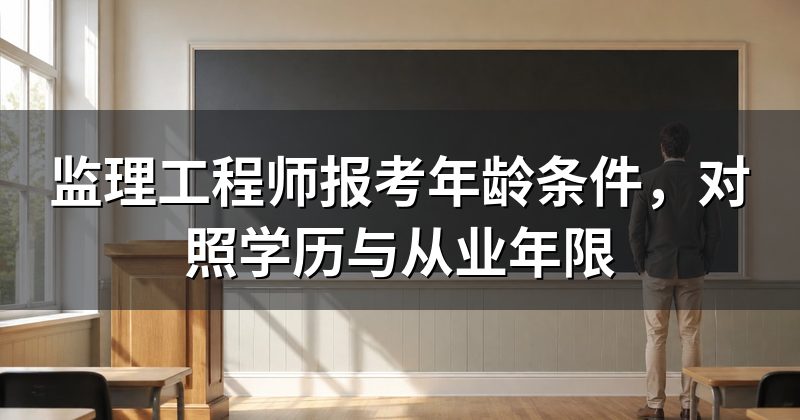 监理工程师报考年龄条件,对照学历与从业年限