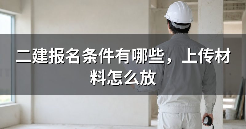 二建报名条件有哪些，上传材料怎么放