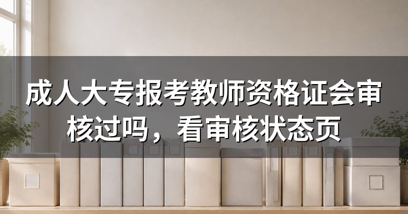 成人大专报考教师资格证会审核过吗，看审核状态页