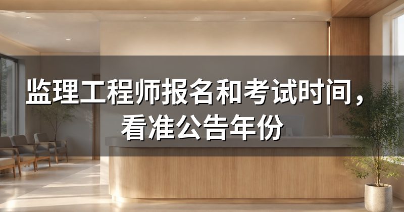 监理工程师报名和考试时间，看准公告年份