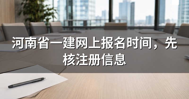 河南省一建网上报名时间,先核注册信息