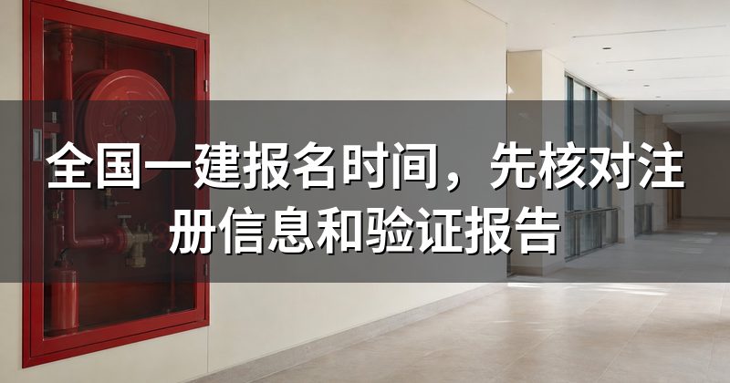 全国一建报名时间，先核对注册信息和验证报告