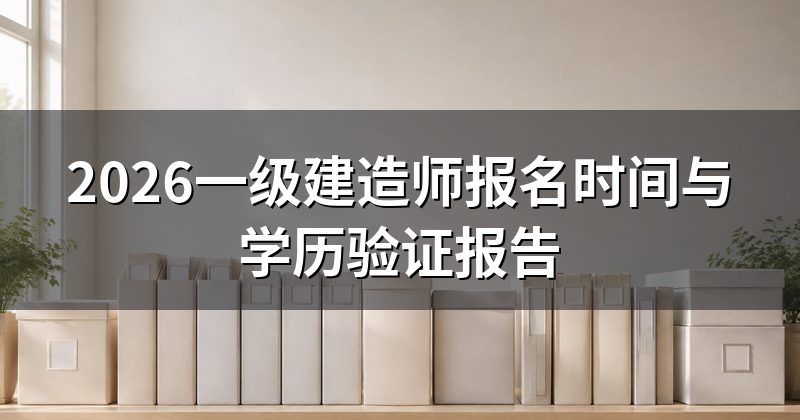 2026一级建造师报名时间与学历验证报告