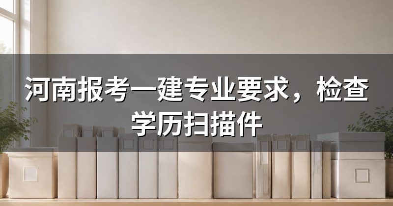 河南报考一建专业要求，检查学历扫描件