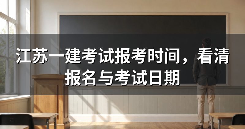 江苏一建考试报考时间，看清报名与考试日期