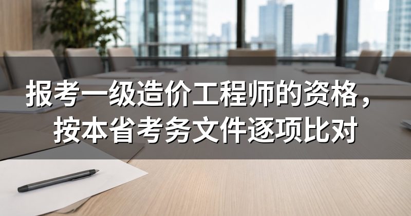 报考一级造价工程师的资格,按本省考务文件逐项比对
