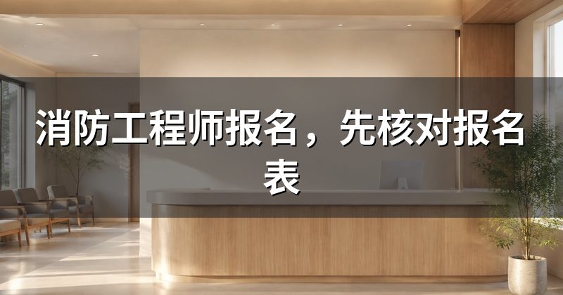 消防工程师报名，先核对报名表