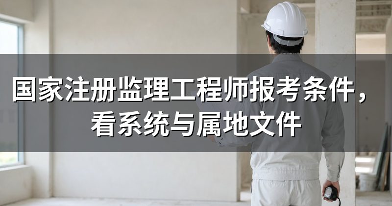 国家注册监理工程师报考条件,看系统与属地文件