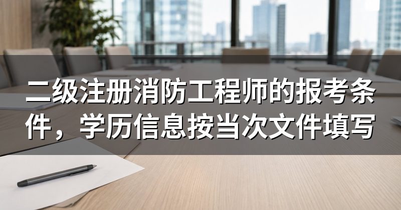 二级注册消防工程师的报考条件,学历信息按当次文件填写