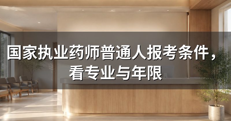 国家执业药师普通人报考条件,看专业与年限