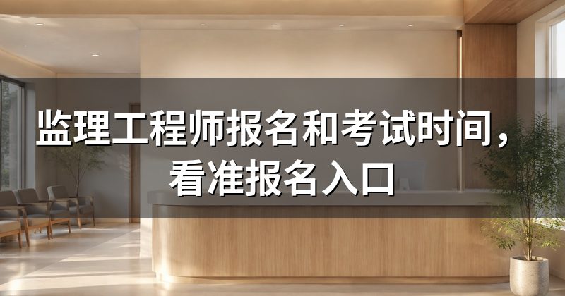 监理工程师报名和考试时间,看准报名入口