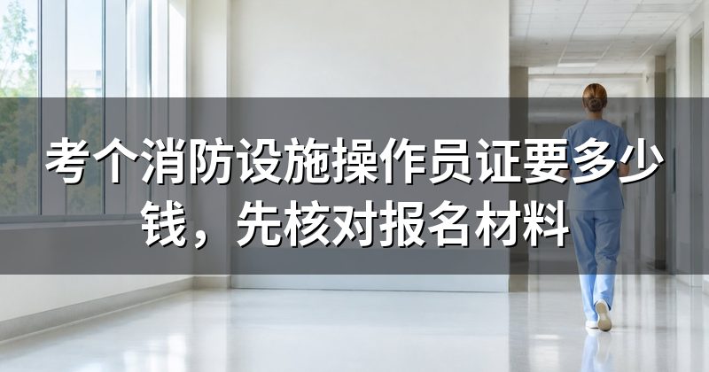 考个消防设施操作员证要多少钱，先核对报名材料