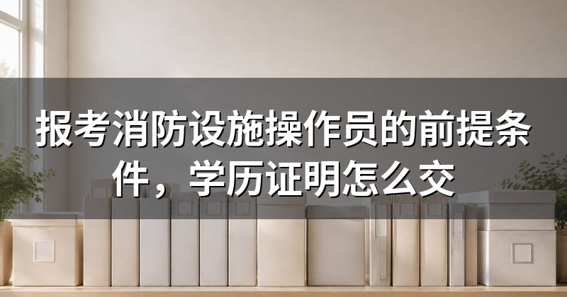 报考消防设施操作员的前提条件，学历证明怎么交