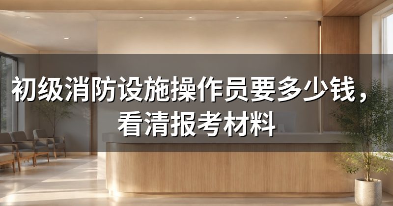 初级消防设施操作员要多少钱,看清报考材料
