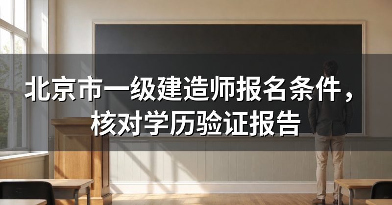 北京市一级建造师报名条件,核对学历验证报告