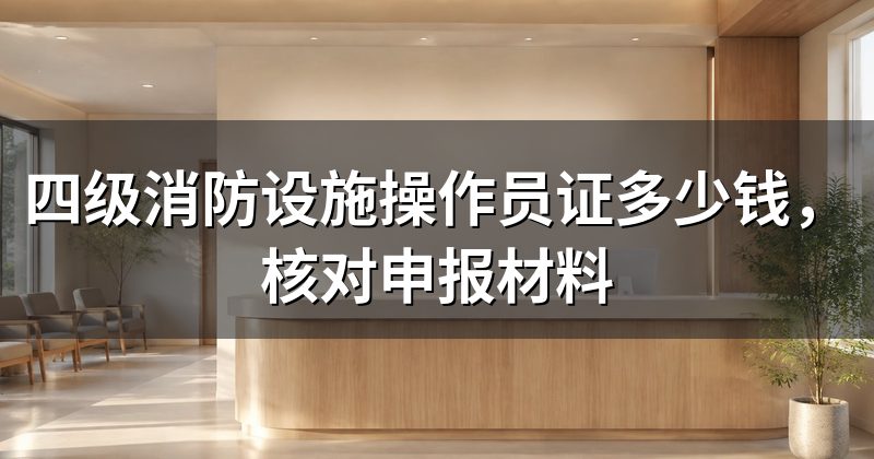 四级消防设施操作员证多少钱，核对申报材料