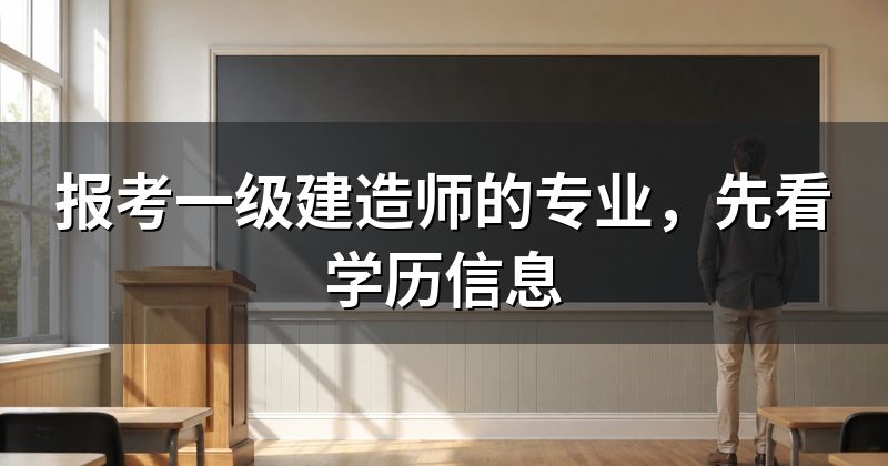 报考一级建造师的专业,先看学历信息
