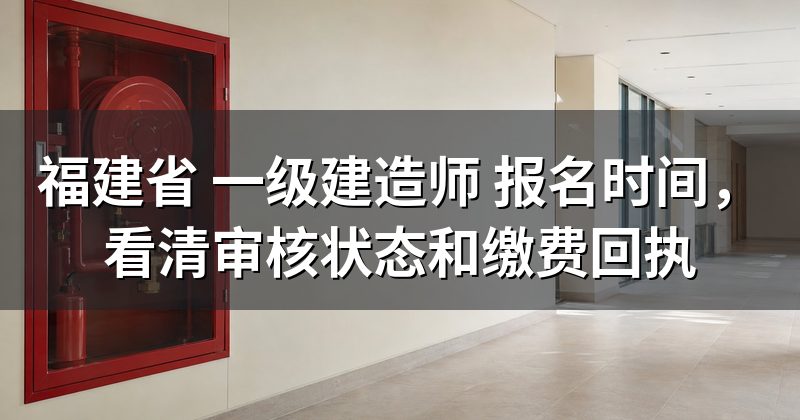 福建省 一级建造师 报名时间,看清审核状态和缴费回执
