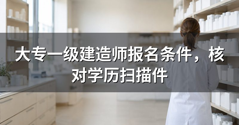大专一级建造师报名条件，核对学历扫描件