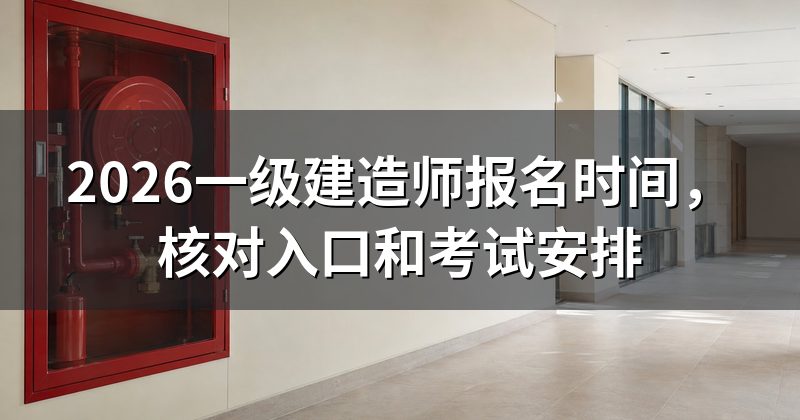 2026一级建造师报名时间,核对入口和考试安排