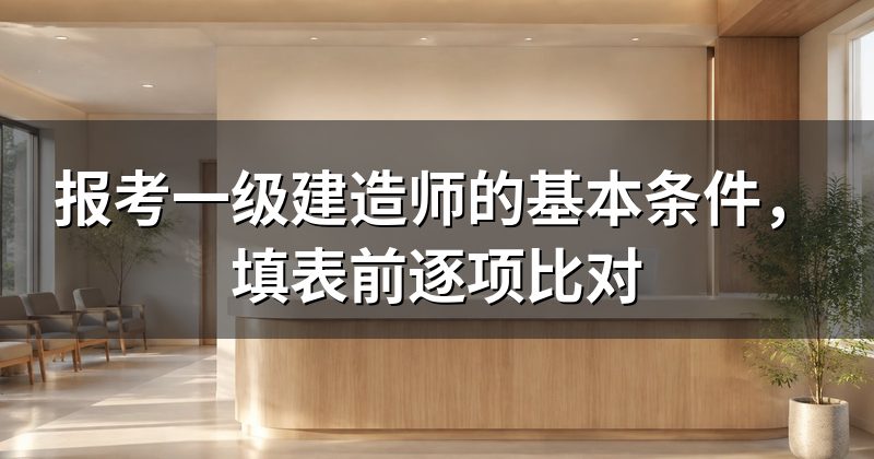 报考一级建造师的基本条件,填表前逐项比对