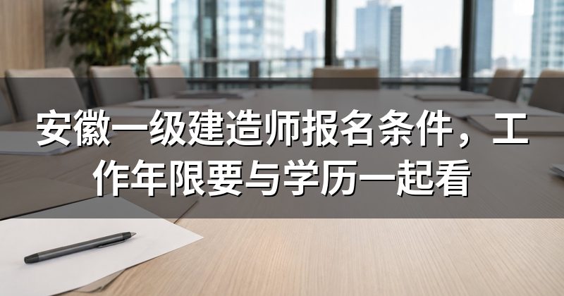安徽一级建造师报名条件,工作年限要与学历一起看