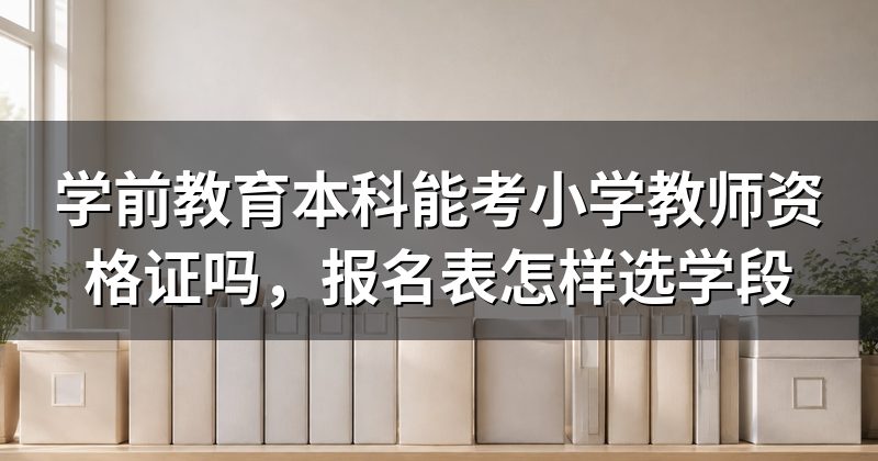 学前教育本科能考小学教师资格证吗,报名表怎样选学段