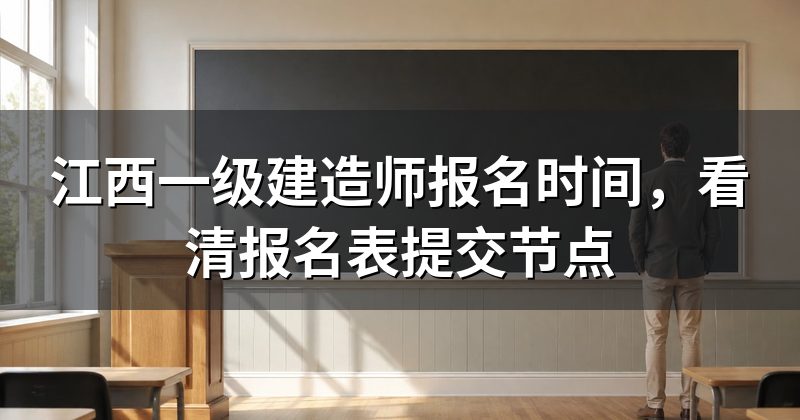 江西一级建造师报名时间，看清报名表提交节点