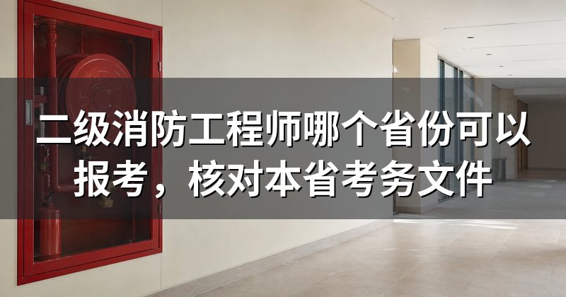 二级消防工程师哪个省份可以报考,核对本省考务文件