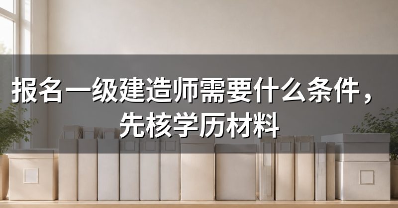 报名一级建造师需要什么条件，先核学历材料