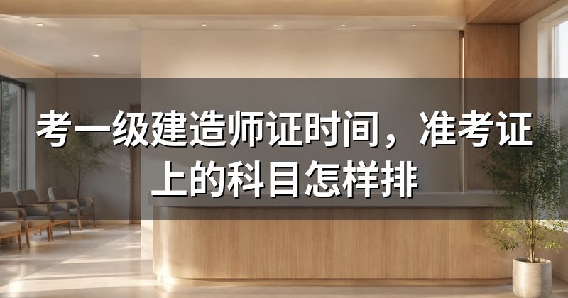 考一级建造师证时间,准考证上的科目怎样排
