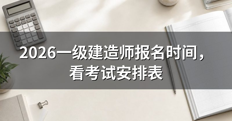2026一级建造师报名时间,看考试安排表