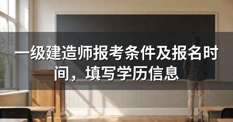 一级建造师报考条件及报名时间,填写学历信息