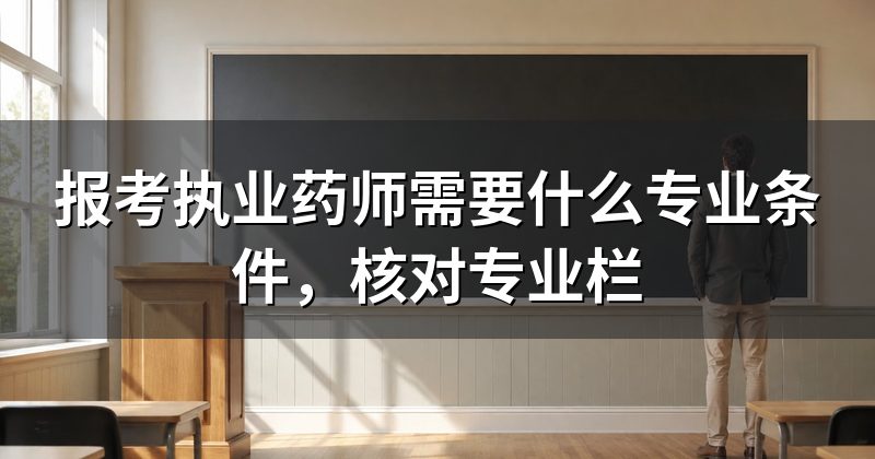 报考执业药师需要什么专业条件,核对专业栏