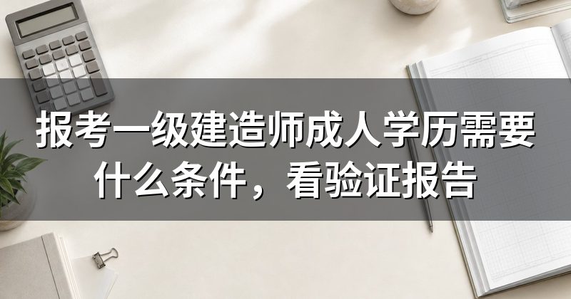 报考一级建造师成人学历需要什么条件，看验证报告