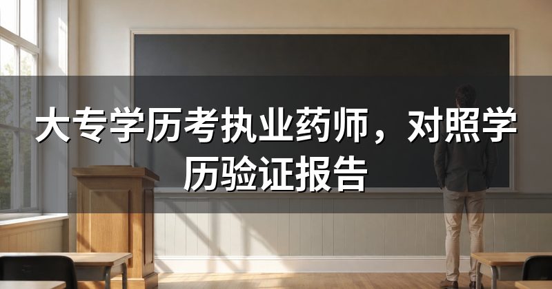 大专学历考执业药师,对照学历验证报告