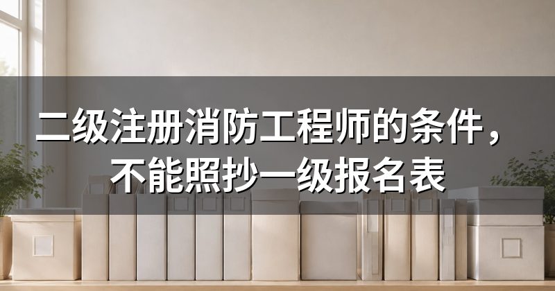 二级注册消防工程师的条件,不能照抄一级报名表