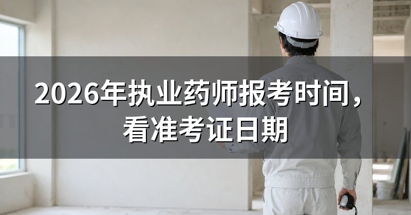 2026年执业药师报考时间，看准考证日期