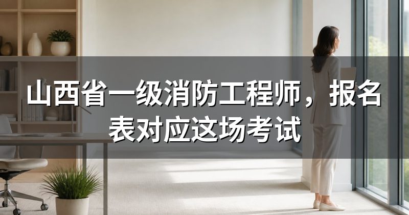 山西省一级消防工程师,报名表对应这场考试