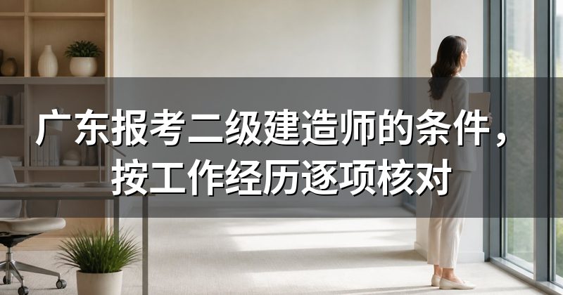 广东报考二级建造师的条件,按工作经历逐项核对