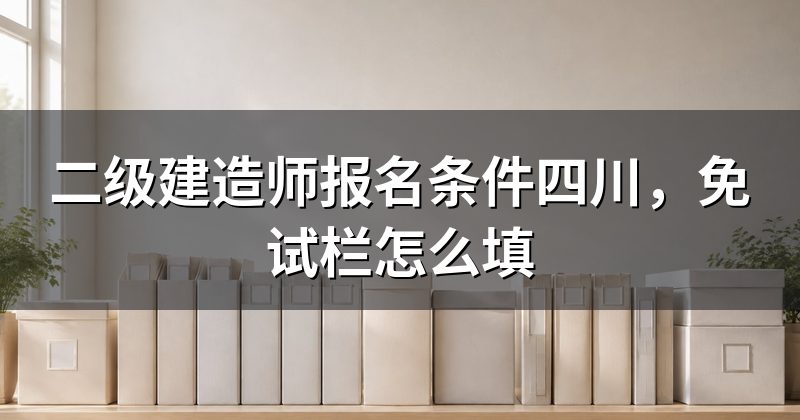 二级建造师报名条件四川,免试栏怎么填
