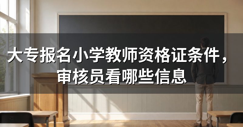 大专报名小学教师资格证条件,审核员看哪些信息