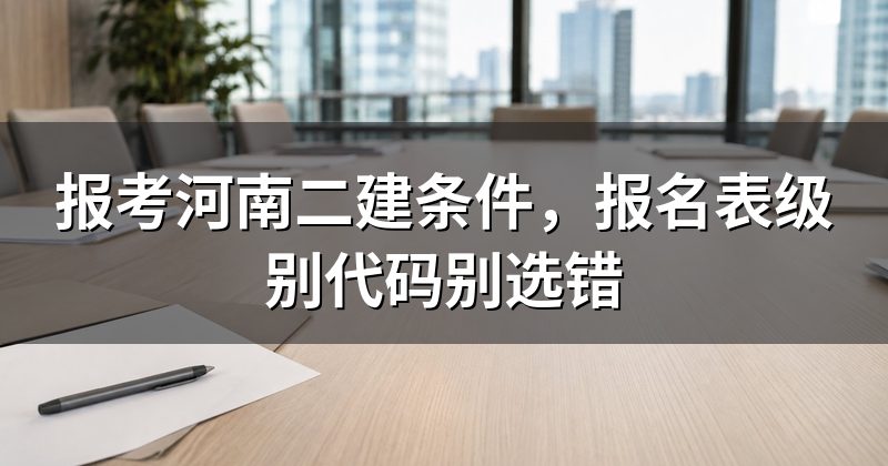 报考河南二建条件,报名表级别代码别选错